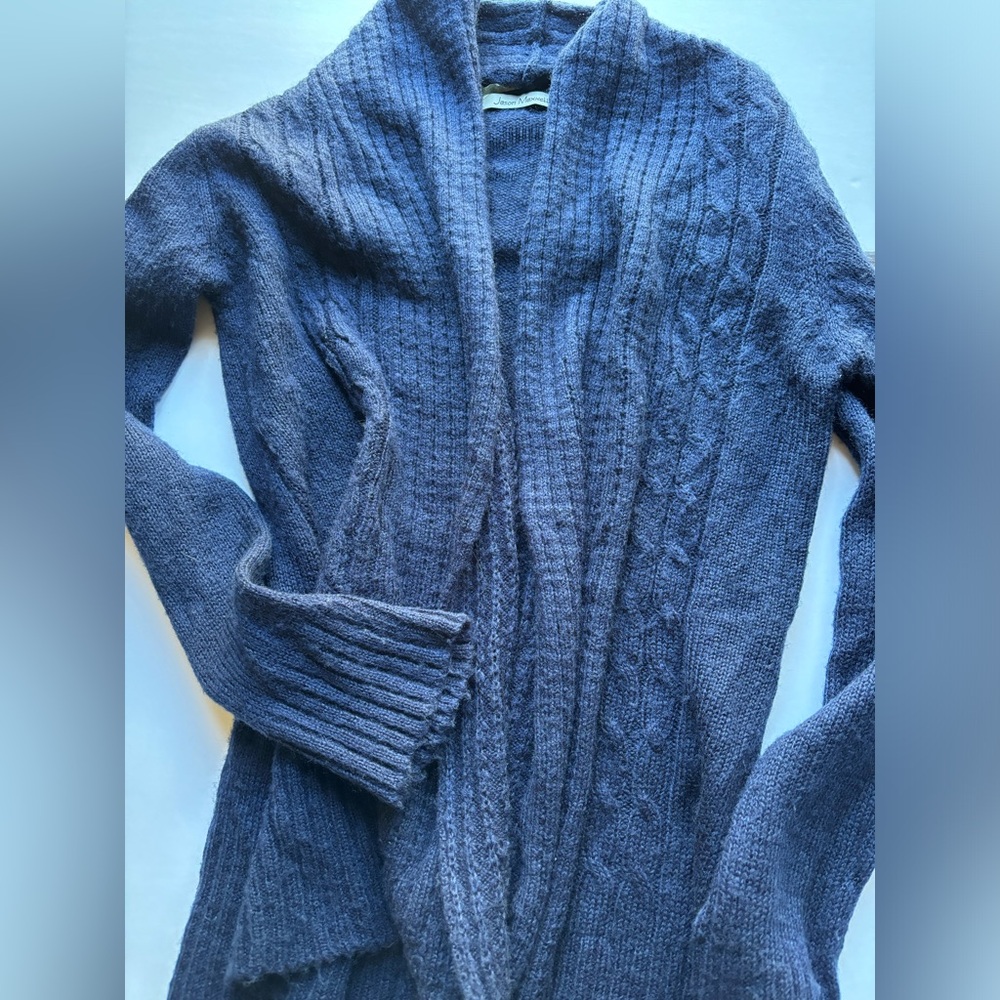 Jason Maxwell‎ Chunky Knit Royal Blue Cardigan, Size Small
